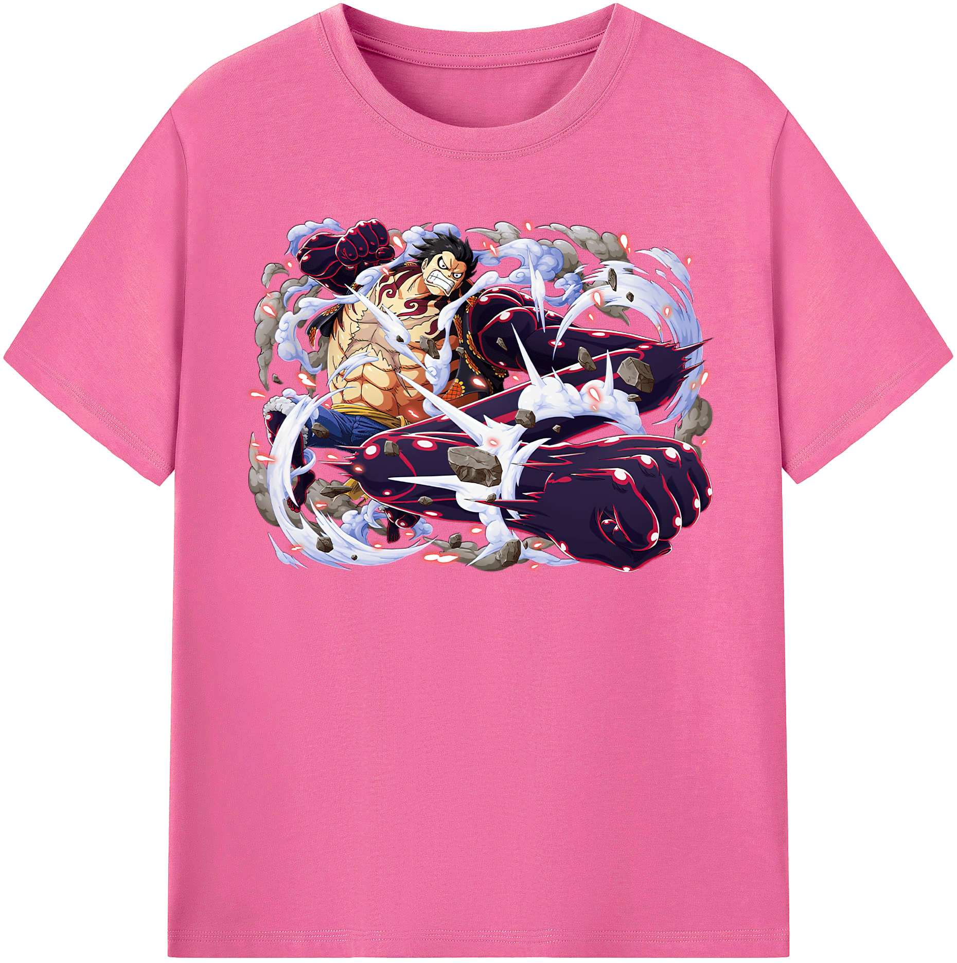 ワンピース モンキー・D・ルフィ ONE PIECE Monkey D. Luffy レディースカジュアルプリントTシャツ（綿100％）